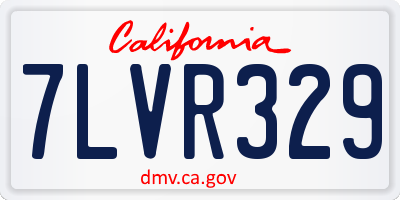 CA license plate 7LVR329