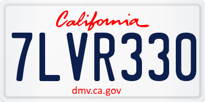 CA license plate 7LVR330