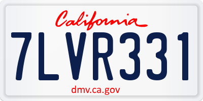 CA license plate 7LVR331