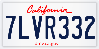 CA license plate 7LVR332