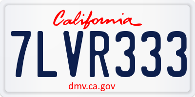 CA license plate 7LVR333