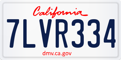 CA license plate 7LVR334