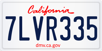 CA license plate 7LVR335