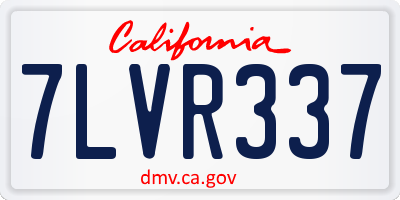 CA license plate 7LVR337