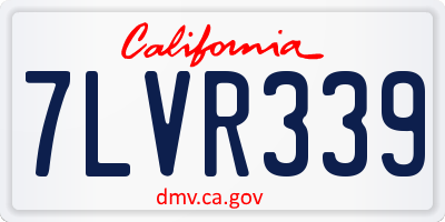 CA license plate 7LVR339