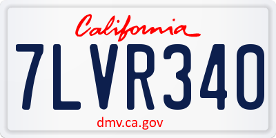 CA license plate 7LVR340