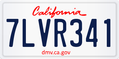 CA license plate 7LVR341