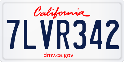 CA license plate 7LVR342