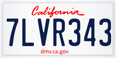 CA license plate 7LVR343