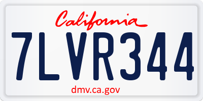 CA license plate 7LVR344