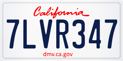 CA license plate 7LVR347