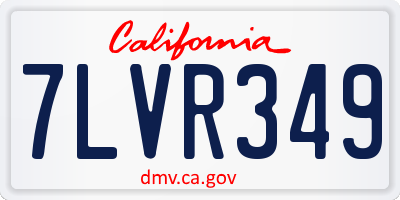 CA license plate 7LVR349