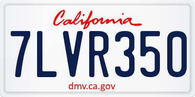 CA license plate 7LVR350