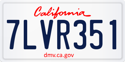CA license plate 7LVR351