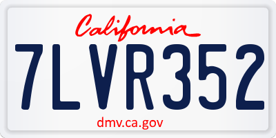 CA license plate 7LVR352