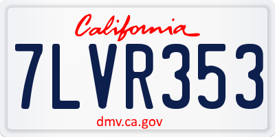 CA license plate 7LVR353