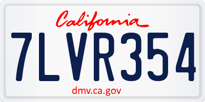 CA license plate 7LVR354