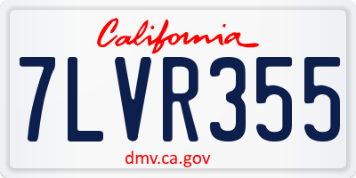 CA license plate 7LVR355