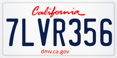 CA license plate 7LVR356