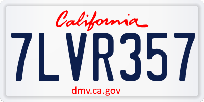 CA license plate 7LVR357