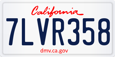 CA license plate 7LVR358