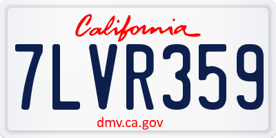 CA license plate 7LVR359