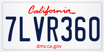 CA license plate 7LVR360