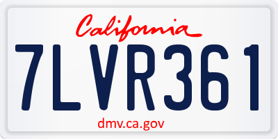 CA license plate 7LVR361