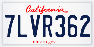 CA license plate 7LVR362