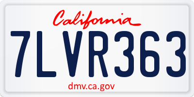 CA license plate 7LVR363