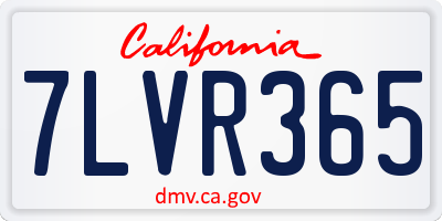 CA license plate 7LVR365
