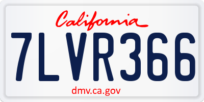 CA license plate 7LVR366