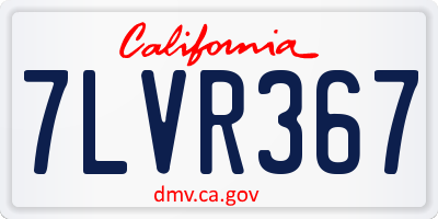 CA license plate 7LVR367