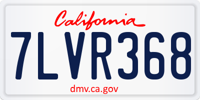 CA license plate 7LVR368