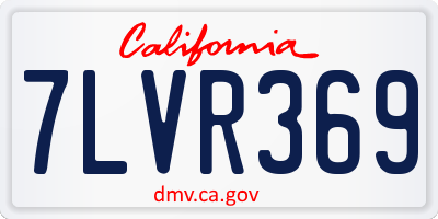 CA license plate 7LVR369