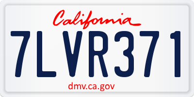 CA license plate 7LVR371