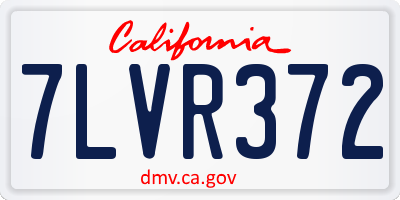 CA license plate 7LVR372