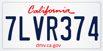 CA license plate 7LVR374