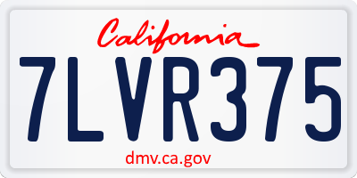 CA license plate 7LVR375