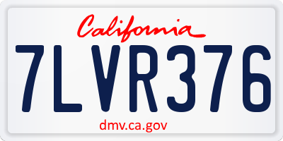 CA license plate 7LVR376