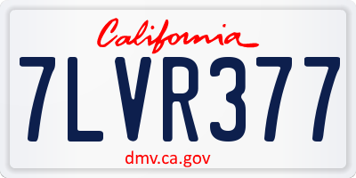 CA license plate 7LVR377