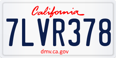 CA license plate 7LVR378