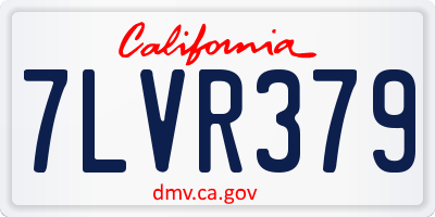 CA license plate 7LVR379