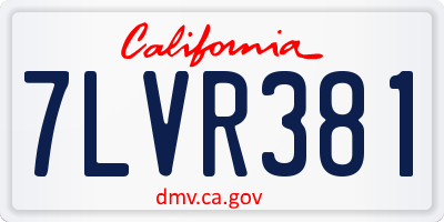 CA license plate 7LVR381