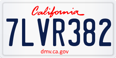 CA license plate 7LVR382