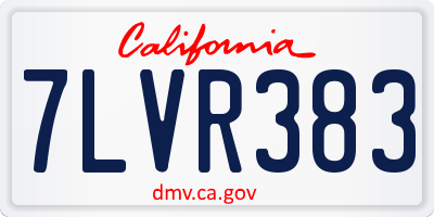 CA license plate 7LVR383