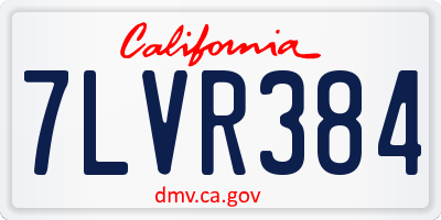 CA license plate 7LVR384