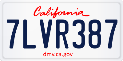 CA license plate 7LVR387