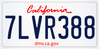 CA license plate 7LVR388