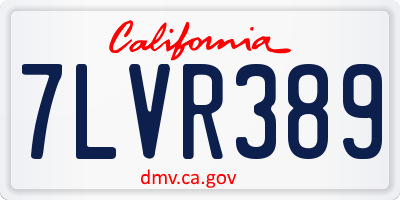 CA license plate 7LVR389